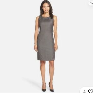 Lafayette 148 New York Sleeveless Gray Sheath Dress